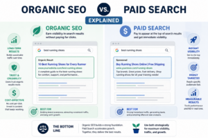 SEO vs paid search comparison chart